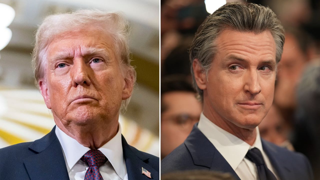 Donald Trump in Gavin Newsom.